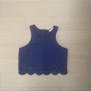 Lovers + friends laser cut crop top